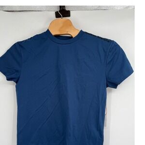 Maison Blanche All Gender Blue Spell Out Logo Embroidered T-Shirt men Sz L W- XL